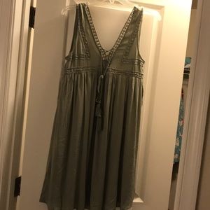Army green flowy dress